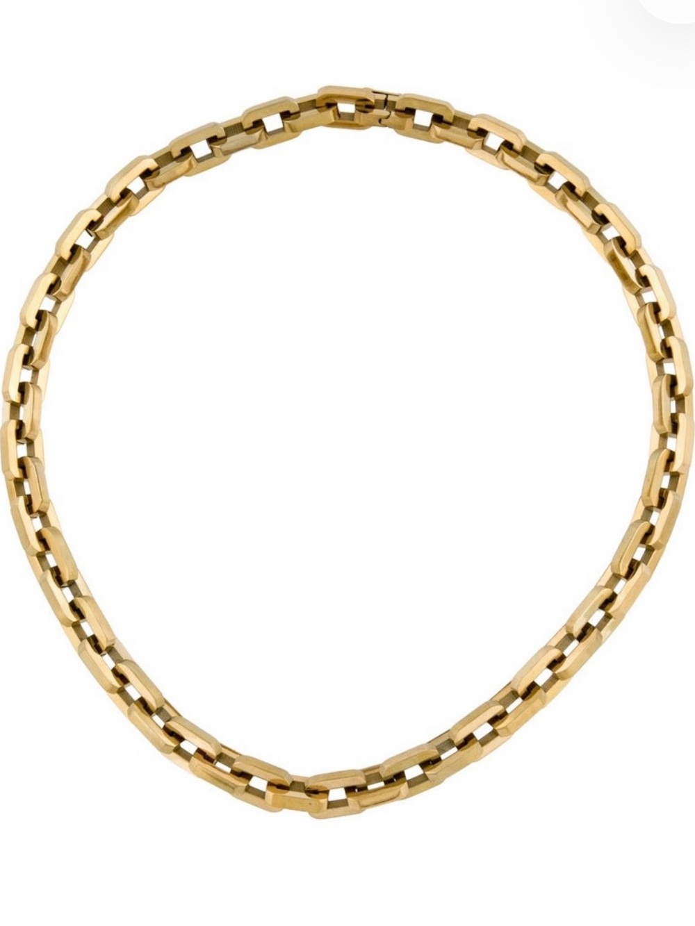 Eddie Borgo Polished Gold Rectangular Link Necklace